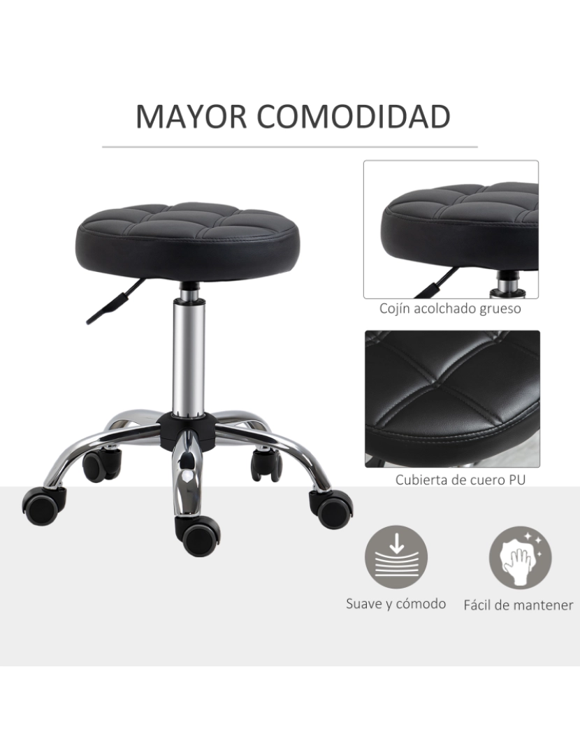 imagem de Banco Giratório 35.5x35.5x63cm cor preto 503-011BK5