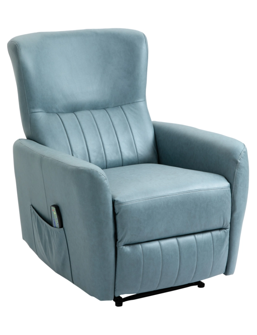Homcom - Poltrona Relax com Massagem 79x101x96cm cor azul claro 700-146LB