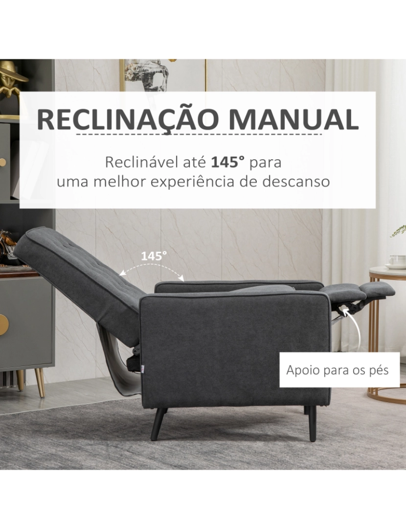 imagem de Poltrona Relax 68x87x100cm cor cinzento 839-426V00GY4