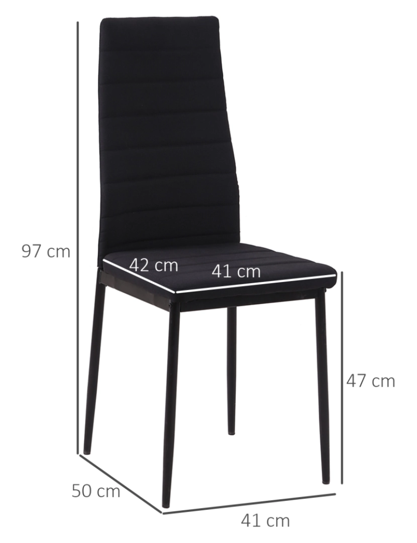 imagem de Conjunto de Cadeiras 41x50x97cm cor preto 835-483V01BK3