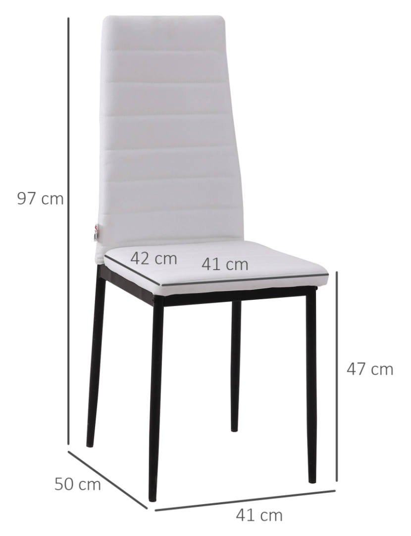 imagem de Conjunto de Cadeiras 41x50x97cm cor branco 835-483V01WT3