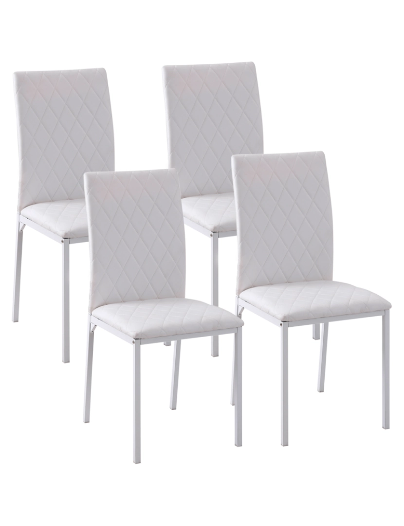 imagem de Conjunto de Cadeiras 41x50x91cm cor branco 835-478WT1