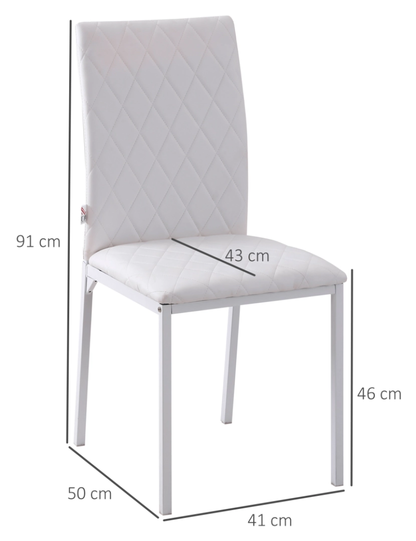 imagem de Conjunto de Cadeiras 41x50x91cm cor branco 835-478WT3