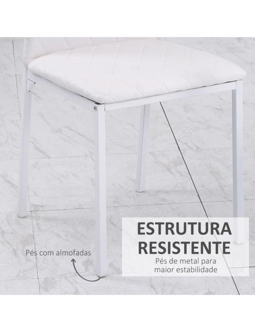 imagem de Conjunto de Cadeiras 41x50x91cm cor branco 835-478WT4