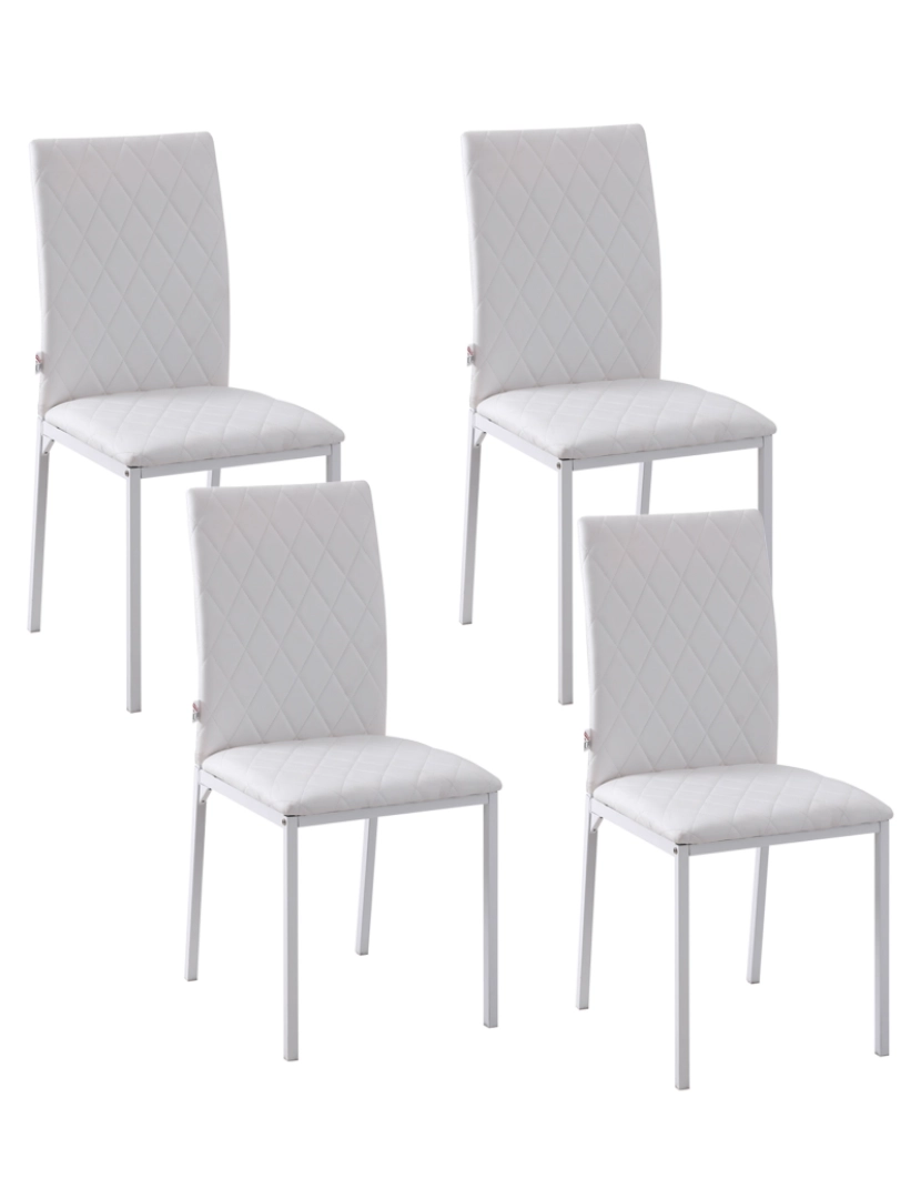 imagem de Conjunto de Cadeiras 41x50x91cm cor branco 835-478WT8