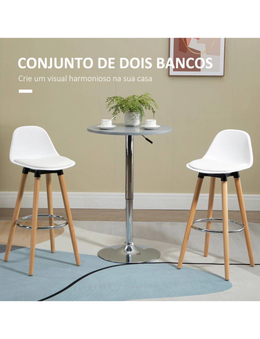 imagem de Bancos de Bar 40x42x91cm cor branco 835-5944