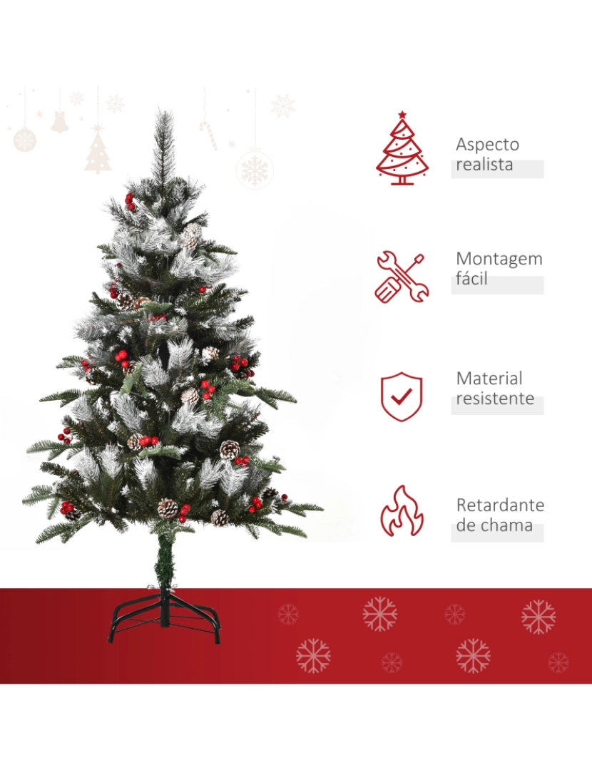 imagem de Árvore de Natal Artificial 120cm Ø60x120cm cor verde 830-3604