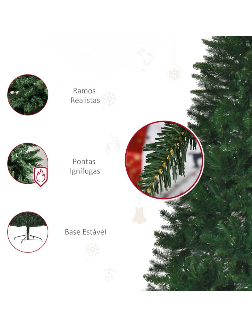 imagem de Árvore de Natal Artificial 240cm Ø120x240cm cor verde 830-354V017
