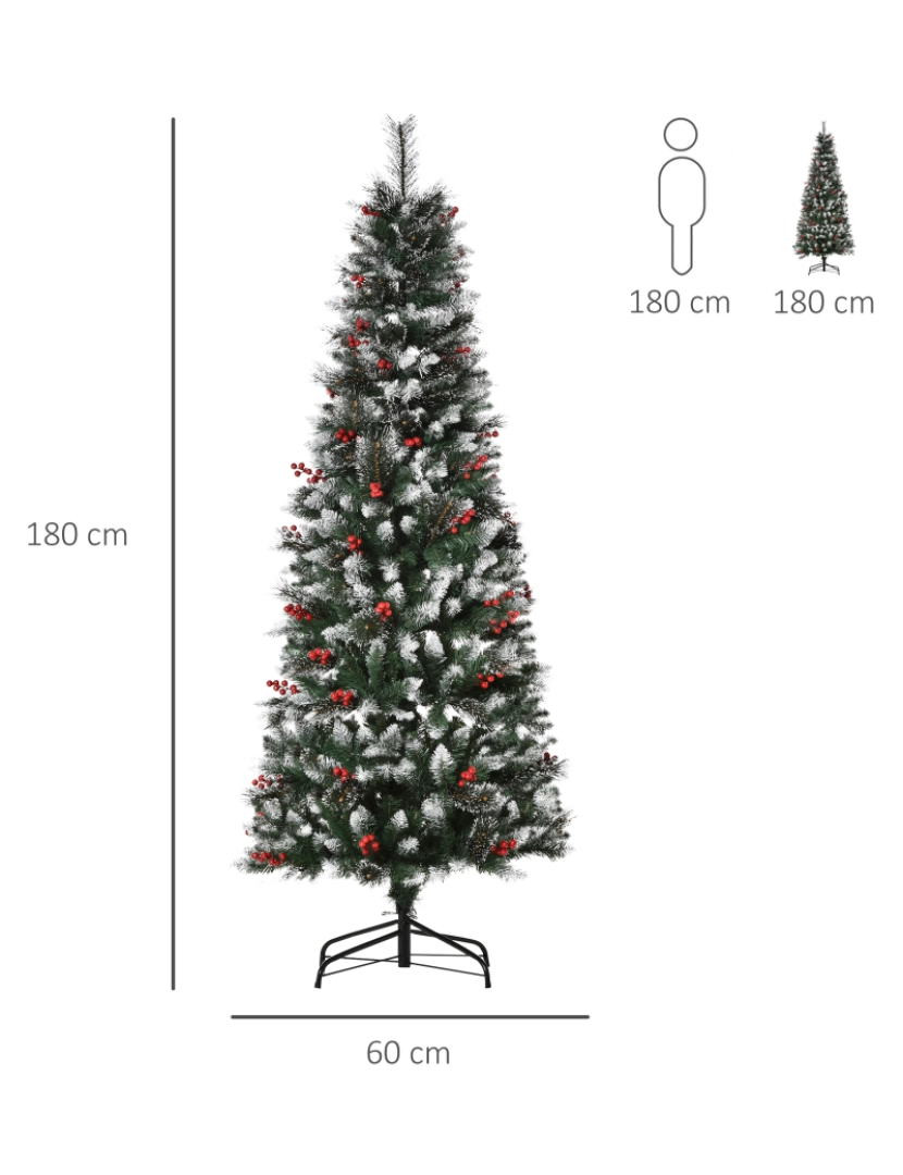 imagem de Árvore de Natal Artificial Ø60x180cm cor verde 830-363V013