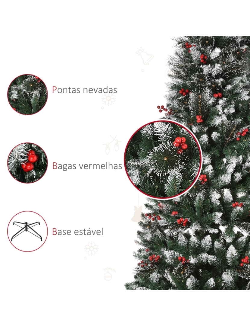 imagem de Árvore de Natal Artificial Ø60x180cm cor verde 830-363V017