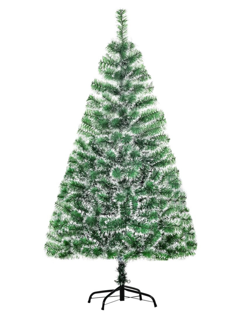 imagem grande de HOMCOM Árvore de Natal Artificial 150cm com 416 Ramos e Suporte de Metal Árvore de Natal para Decoração de Interior Sala de Estar Festas Ø75x150 cm Verde1
