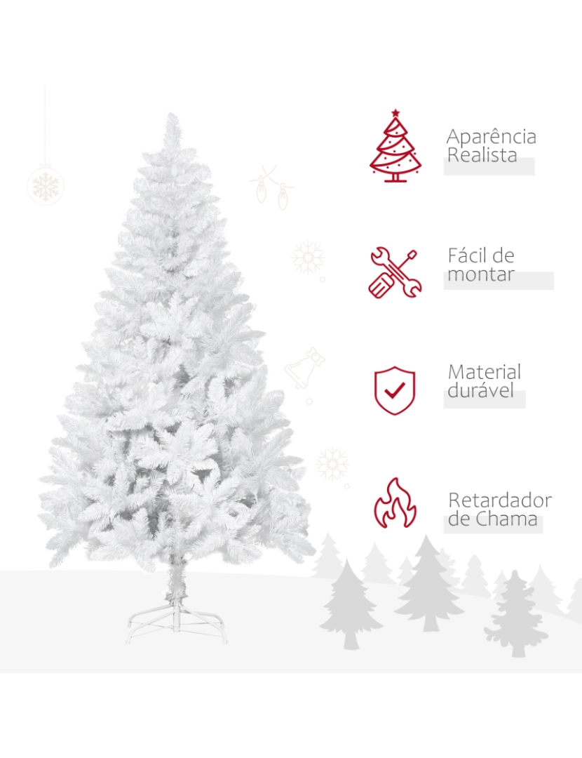 imagem grande de Árvore de Natal Artificial Ø101x150cm cor branco 830-544V01WT4