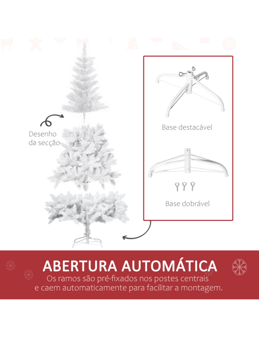 imagem grande de Árvore de Natal Artificial Ø101x150cm cor branco 830-544V01WT6