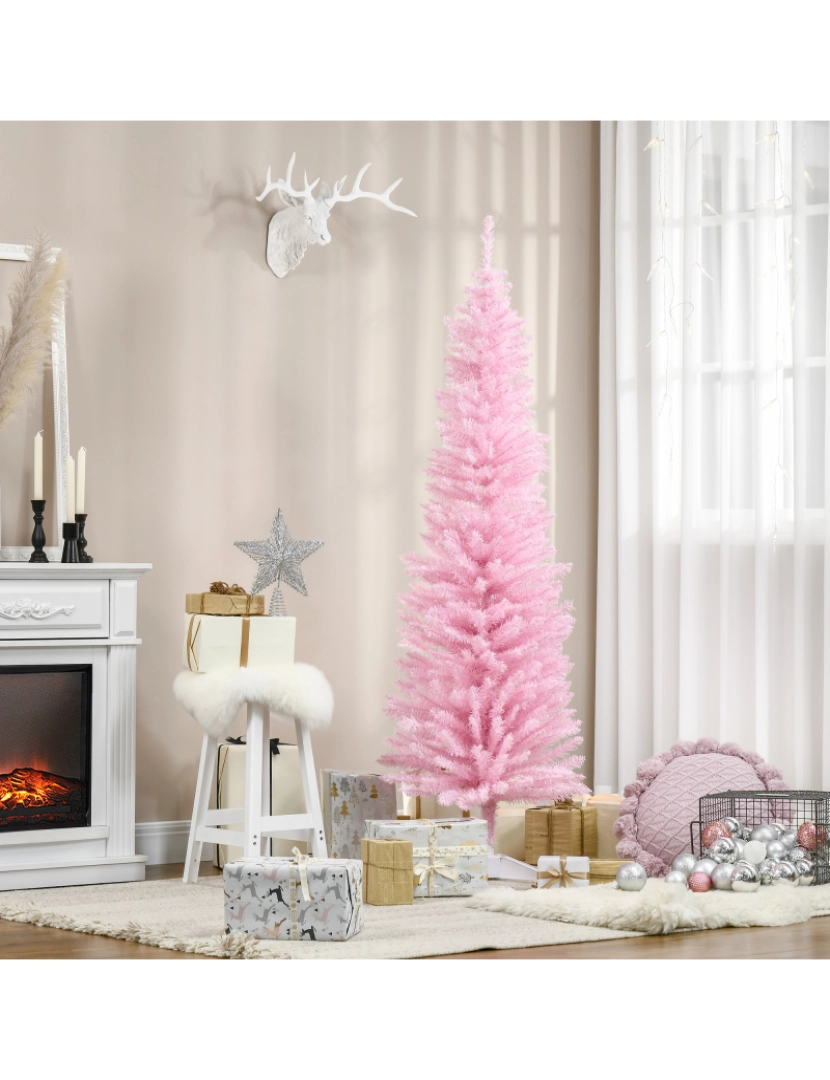 imagem de Árvore de Natal Ø55x180cm cor rosa 830-182PK2