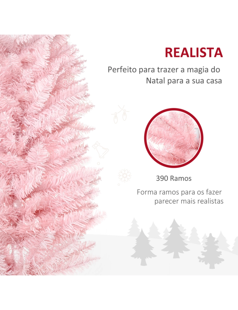 imagem de Árvore de Natal Ø55x180cm cor rosa 830-182PK7