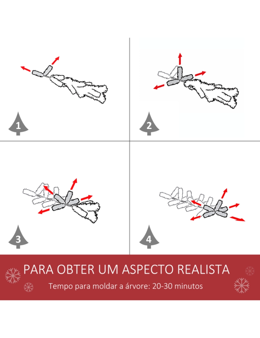 imagem de HOMCOM Árvore de Natal Artificial 180cm Ignífugo com 618 Ramos 34 Bagas 30 Pinhas Folhas de PVC e Suporte Metálico Decoração de Natal para Interiores Verde5