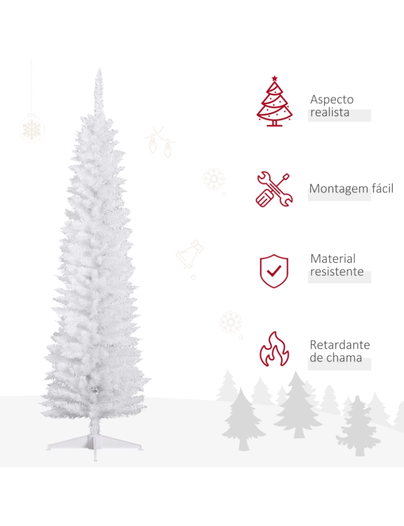 imagem de HOMCOM Árvore de Natal Artificial 180cm Ignífugo com 390 Ramos de PVC e Suporte de Metal Decoração de Natal para Interiores Fácil de Montar Verde4