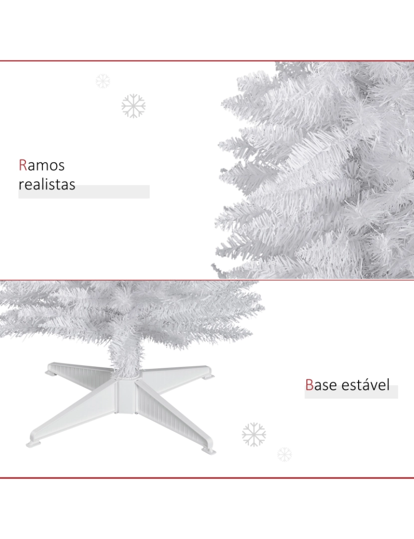 imagem de HOMCOM Árvore de Natal Artificial 180cm Ignífugo com 390 Ramos de PVC e Suporte de Metal Decoração de Natal para Interiores Fácil de Montar Verde6