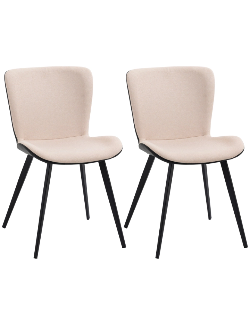Homcom - Conjunto Cadeiras de Jantar 47.5x58x79.5cm cor rosa 835-628PK