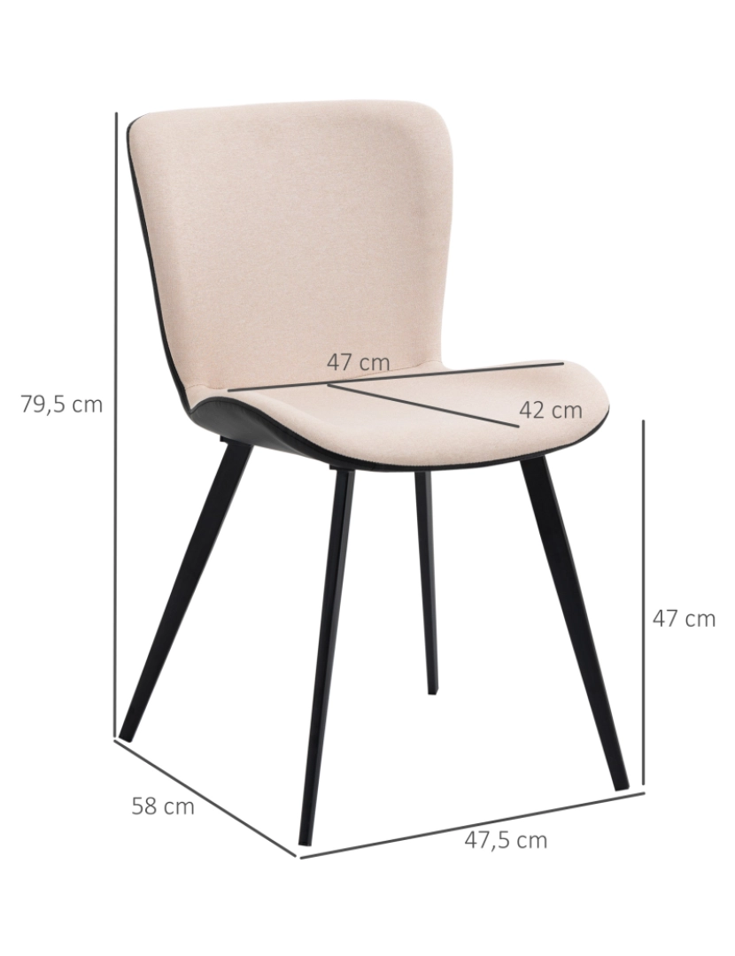 imagem de Conjunto Cadeiras de Jantar 47.5x58x79.5cm cor rosa 835-628PK3