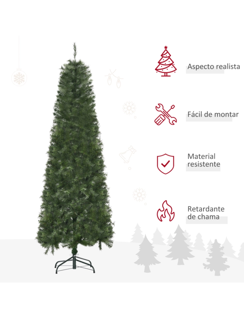 imagem de Árvore de Natal Artificial Ø63x180cm cor verde 830-579V01GN4