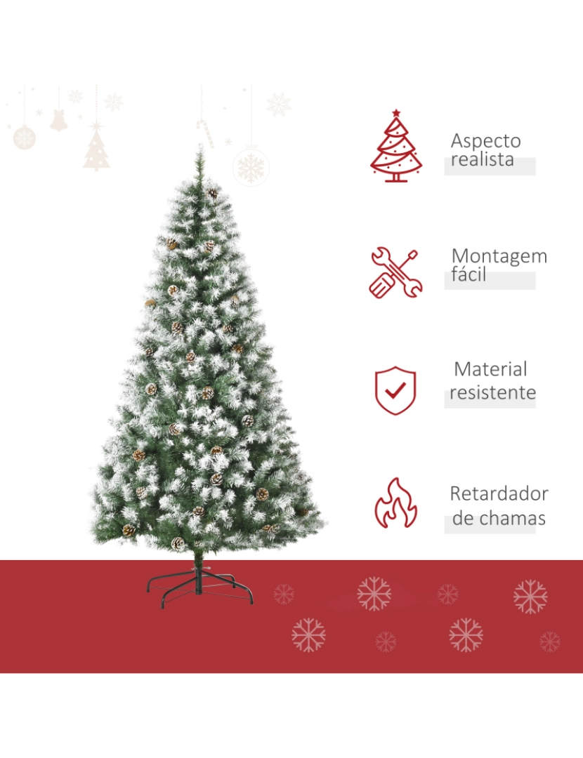 imagem de Árvore de Natal Artificial 180cm Ø103x180cm cor verde 830-378V014