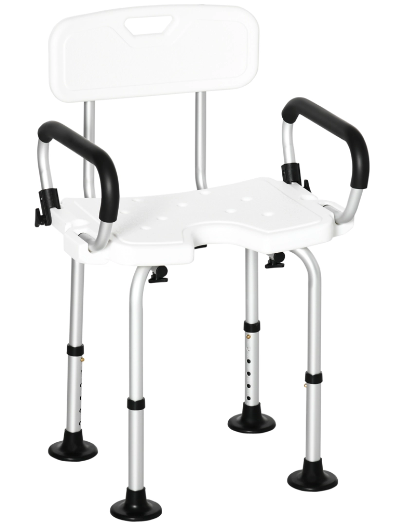 Homcom - Cadeira para Duche 54x52x82cm cor branco 713-117V00WT
