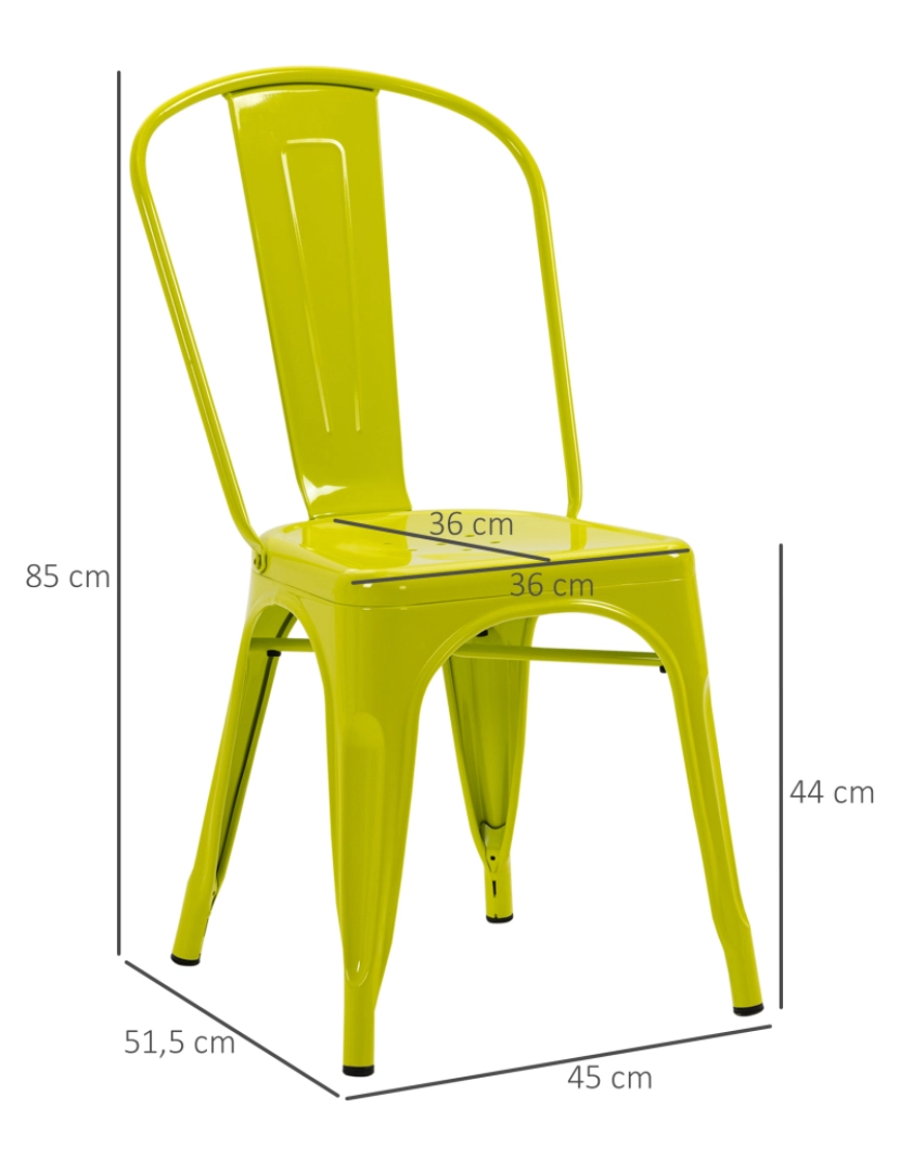 imagem de Conjunto de Cadeiras 45x51.5x85cm cor verde 835-774V00GN3