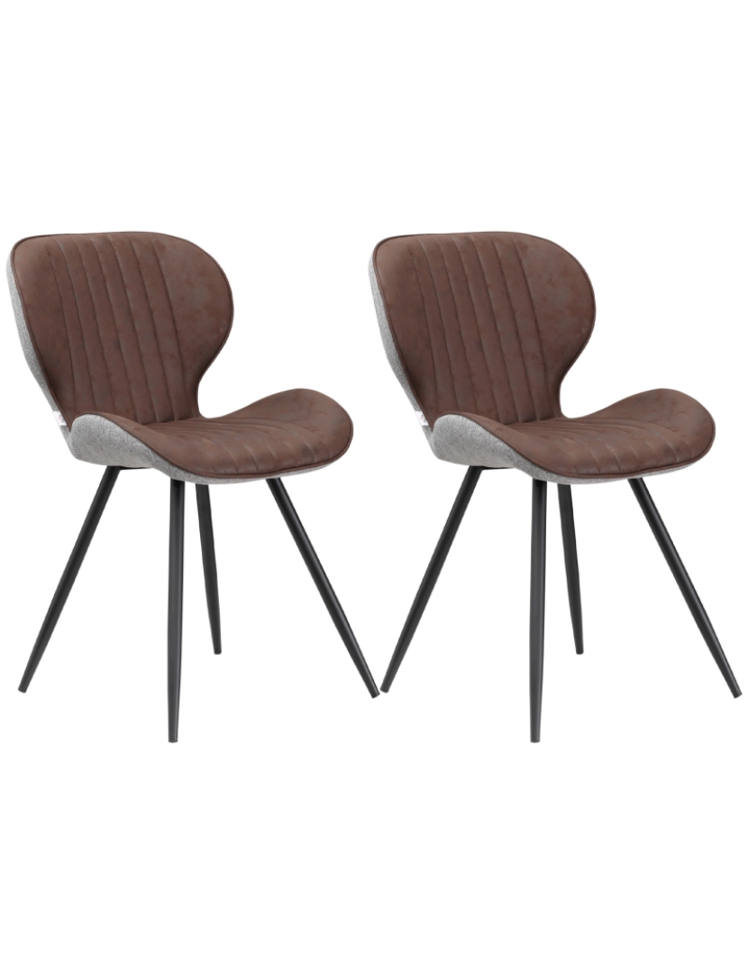 Homcom - Cadeiras Sala de Jantar 50,5x59x82cm cor marrom 835-757V00BN