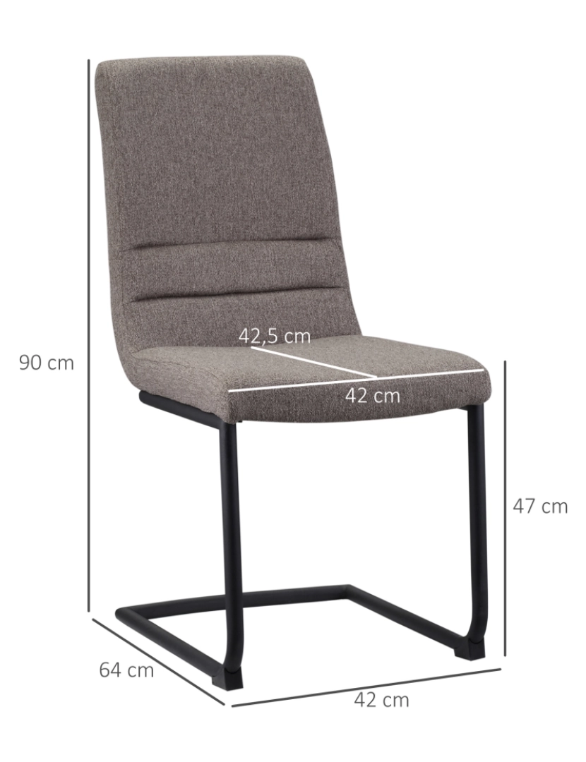 imagem de Conjunto de 2 Cadeiras 42x64x90cm cor marrom 835-521V033
