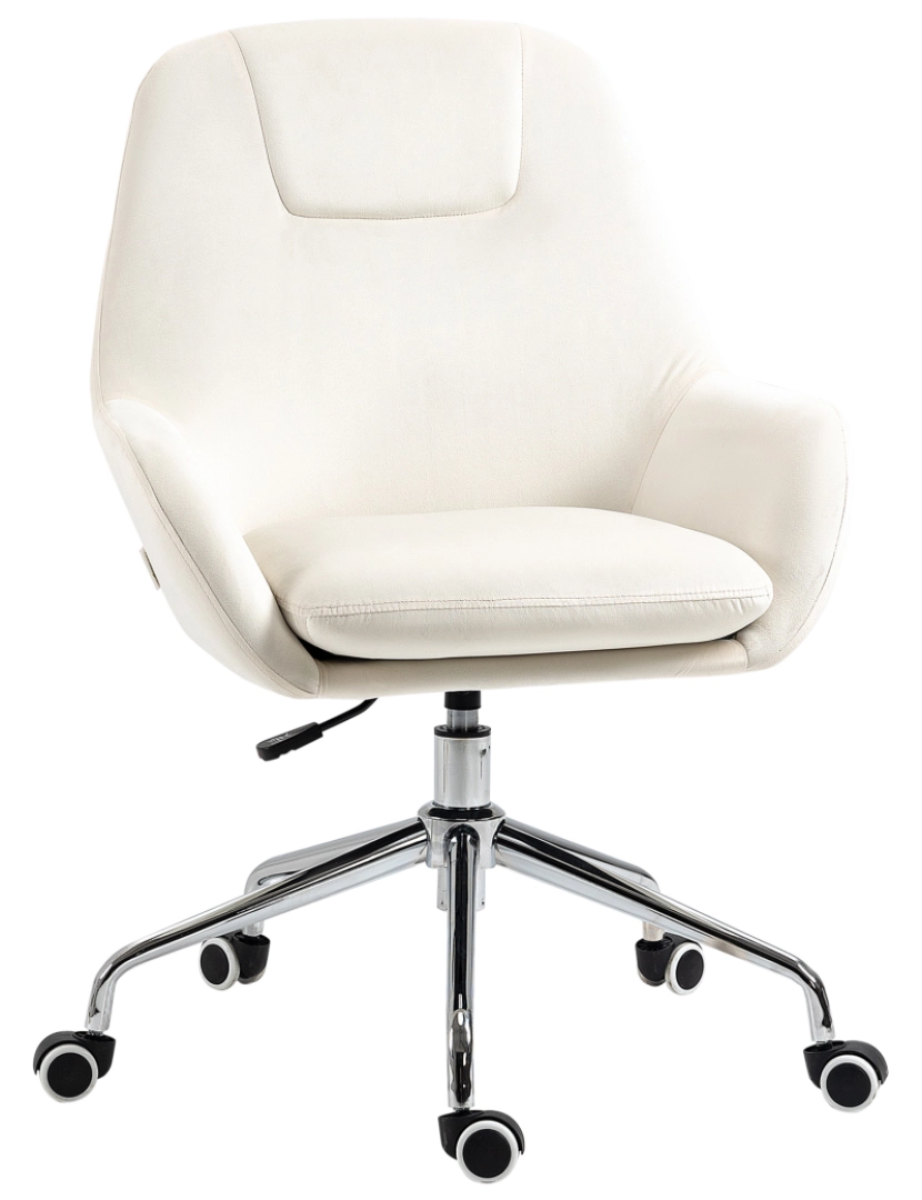 Vinsetto - Cadeira de Escritório 65x66x90-97cm cor creme branco 921-604V00CW