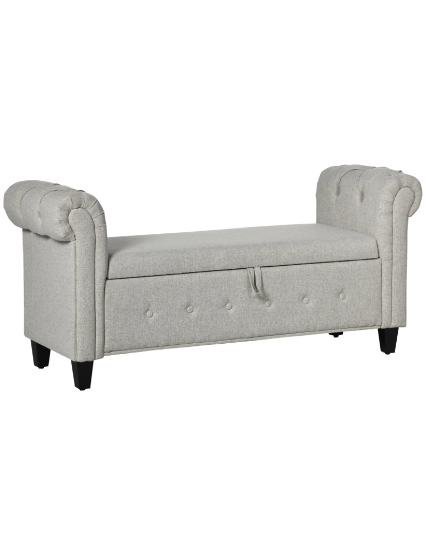 Homcom - Banco de Pé de Cama 146,5x49x74,5cm cor cinza claro 838-308V01LG