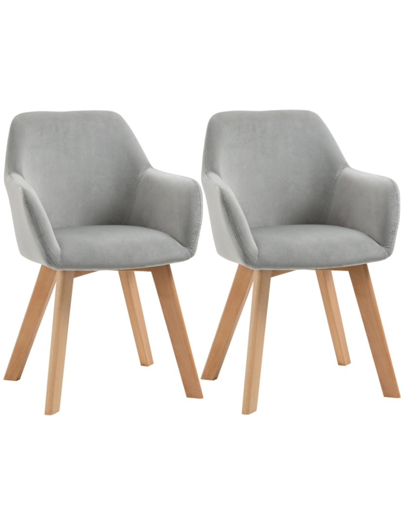Homcom - Cadeiras de Sala de Jantar 54x57x80cm cor cinzento 835-728V00GY