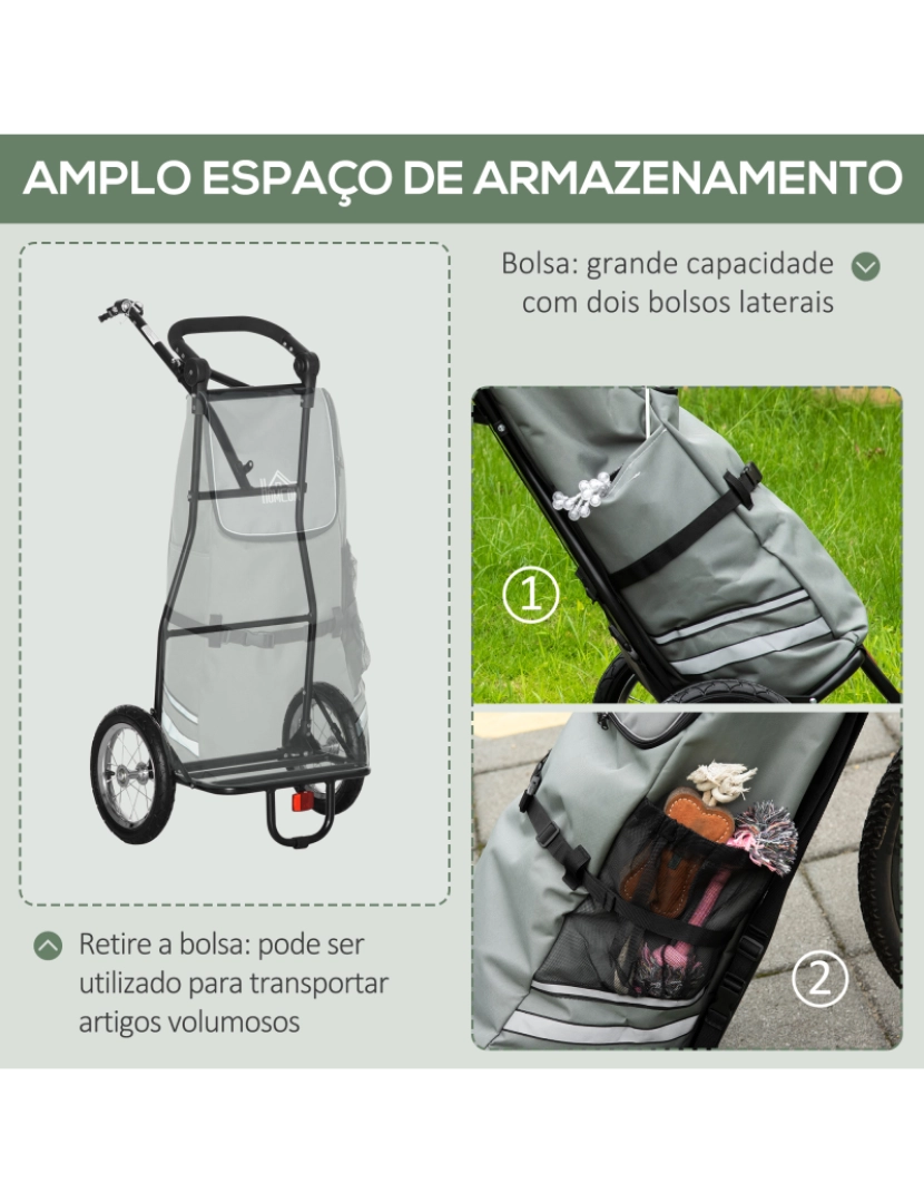 imagem de Carrinho de Compras Rebocável 53x43x110cm cor cinzento B71-056GY6