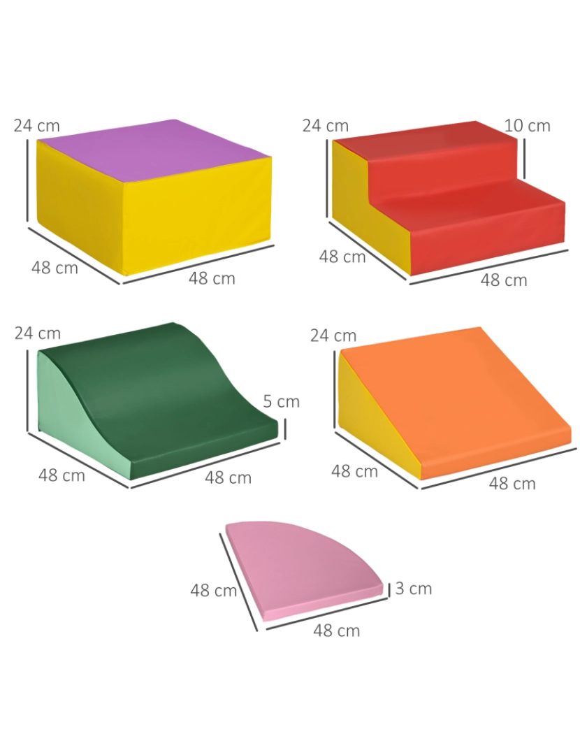 imagem grande de Conjunto de 5 Blocos de Espuma 150x100x24cm cor multicor 3D0-016V01MX3