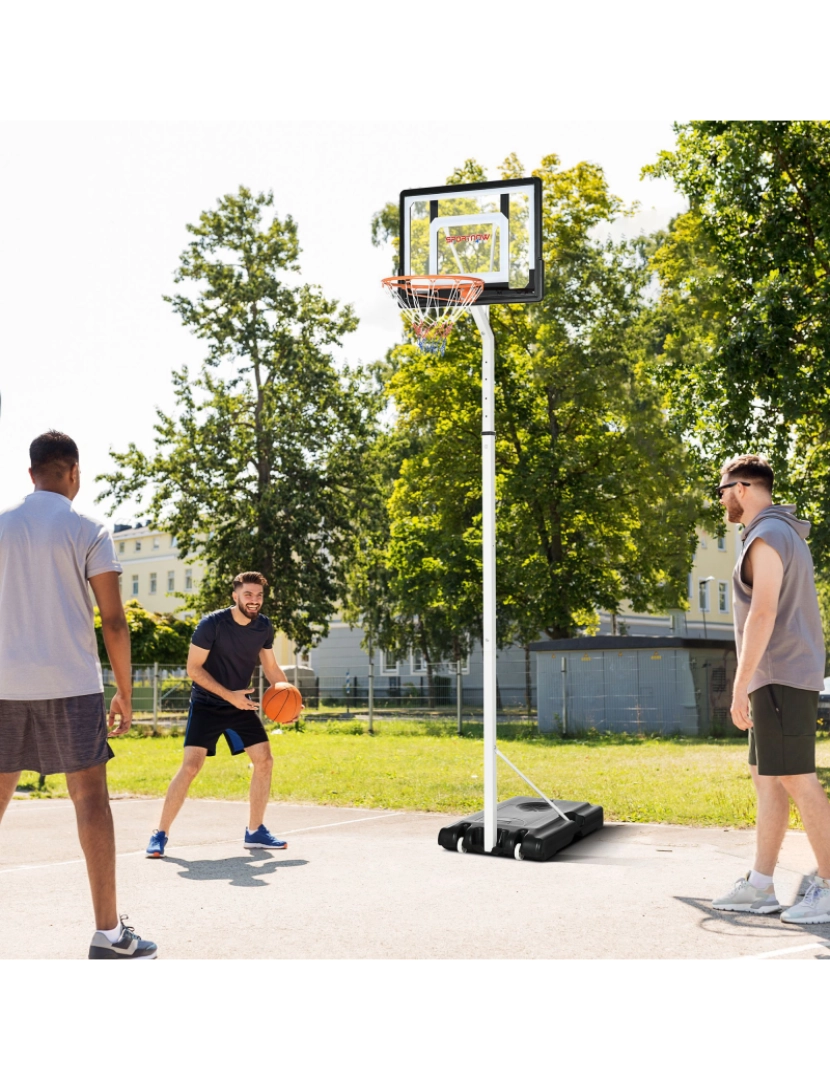 imagem de Tabela de Basquetebol 90x83x310-360cm cor preto, branco e laranja A61-035V00WT2