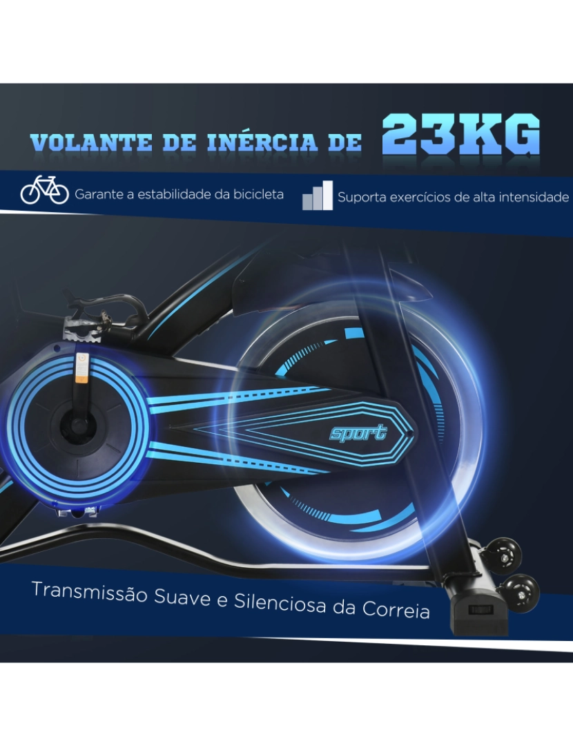 imagem de Bicicleta Estática 114x59x110-117cm cor preto e azul A90-325V00BK5