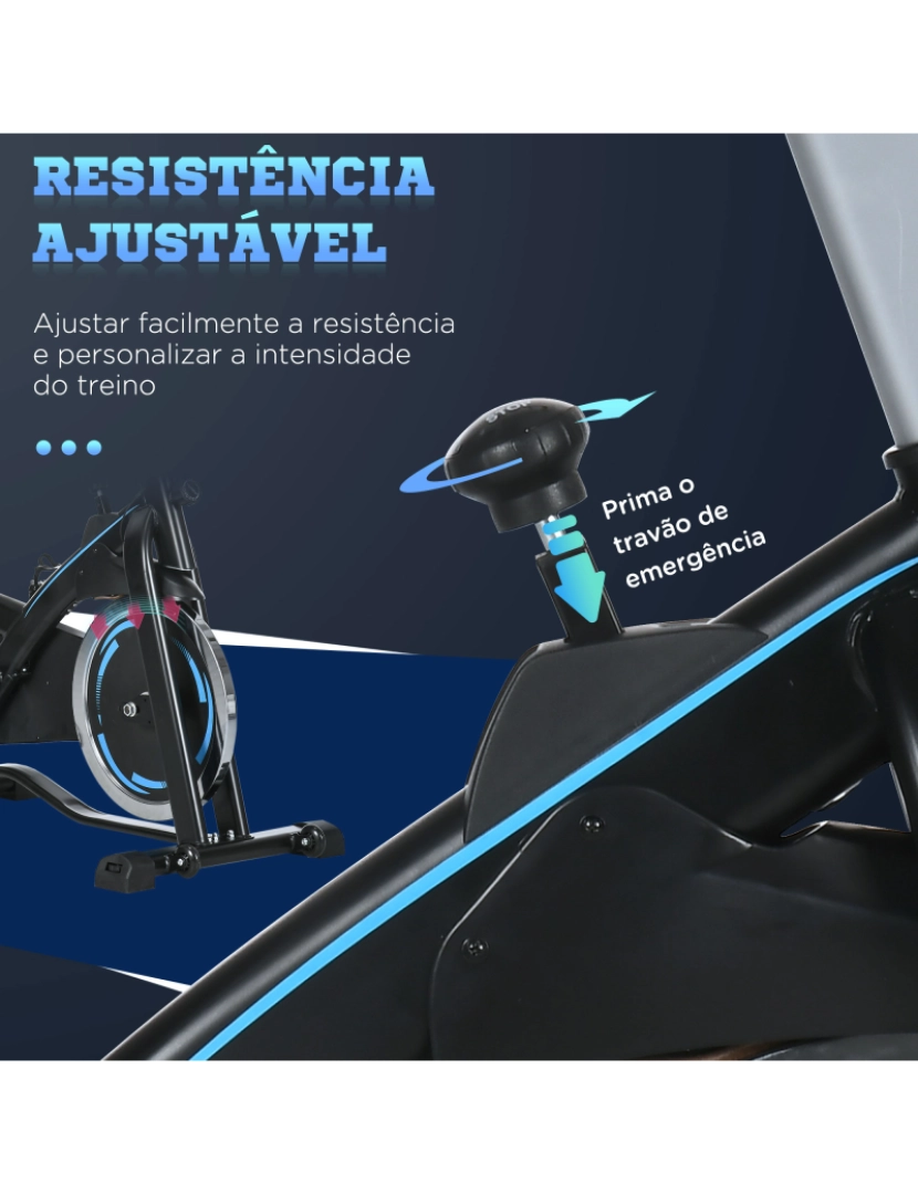 imagem de Bicicleta Estática 114x59x110-117cm cor preto e azul A90-325V00BK6