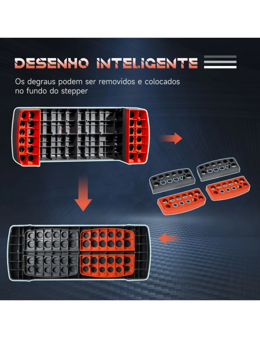 imagem de Plataforma Step 78x28x20cm cor vermelho e cinza A90-298RD4