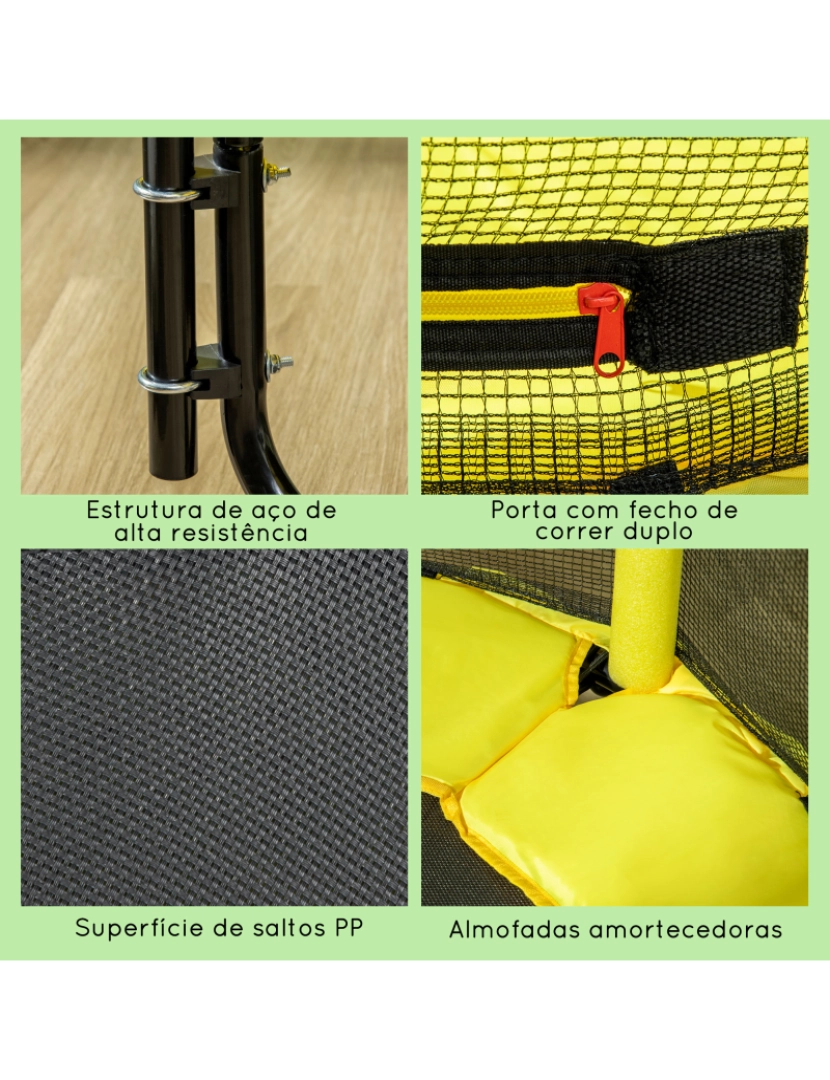 imagem de Trampolim Infantil 140x140x140cm cor amarelo 342-066V01YL6