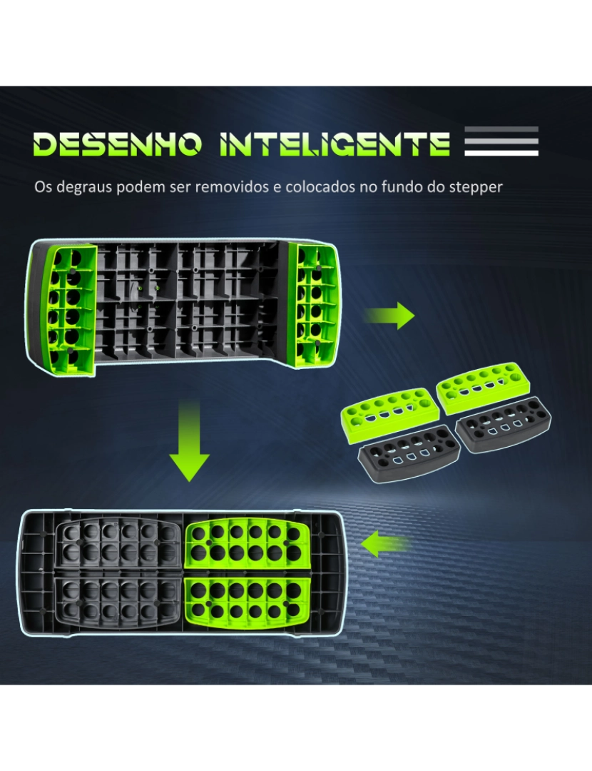 imagem de Plataforma Step 78x28x20cm cor verde e cinza A90-298GN4