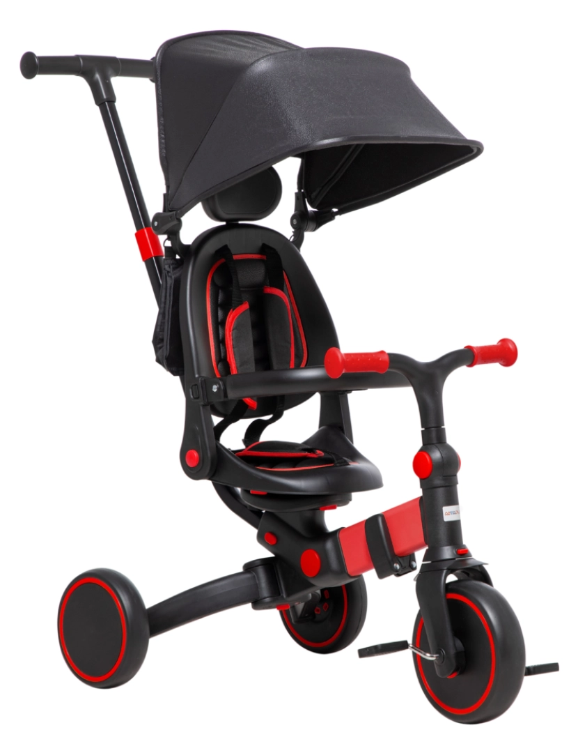 Aiyaplay - Triciclo Evolutivo 96,5x49x101cm cor preto e vermelho 370-258V00RD