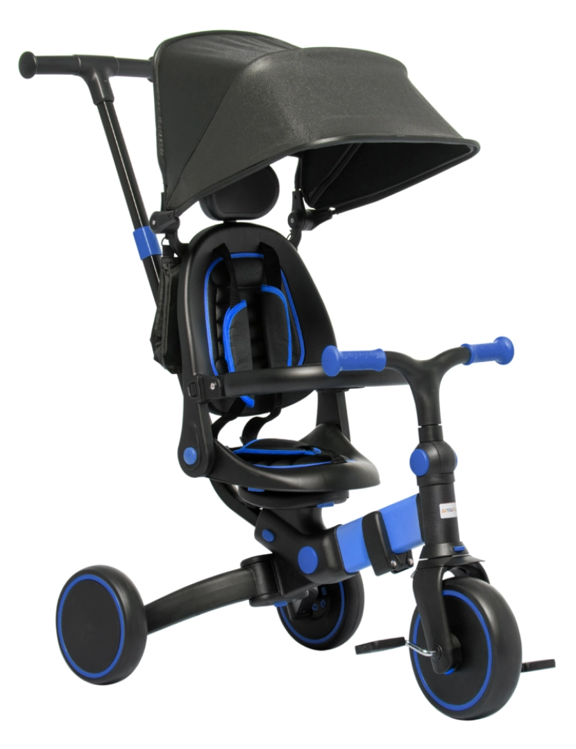 Aiyaplay - Triciclo Evolutivo 96,5x49x101cm cor preto e azul 370-258V00BU