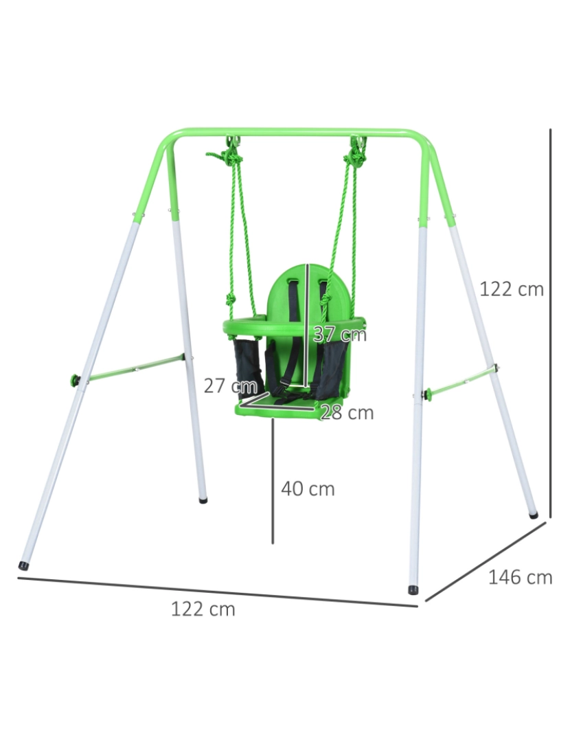 imagem de Baloiço para Criança 122x146x122cm cor verde 344-065V00GN3