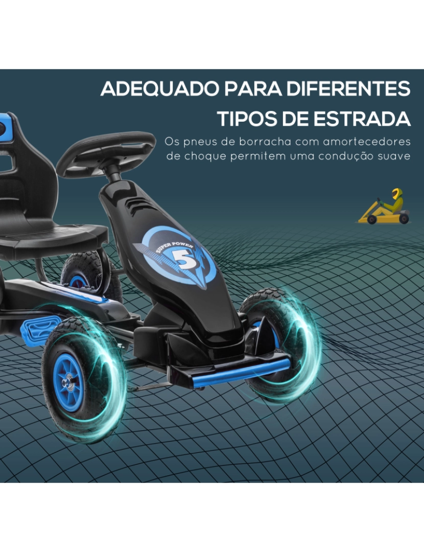 imagem de Kart a Pedal 121x58x61cm cor azul 370-256V00BU6