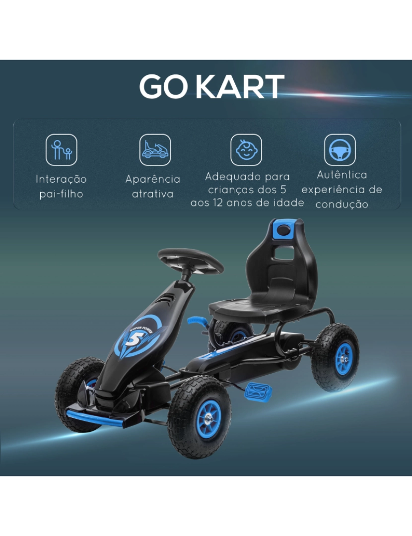 imagem de Kart a Pedal 121x58x61cm cor azul 370-256V00BU8