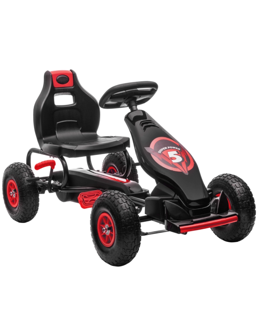 Homcom - Kart a Pedal 121x58x61cm cor vermelho 370-256V00RD