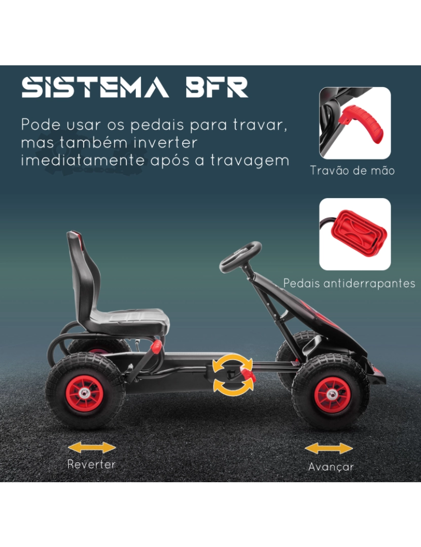 imagem de Kart a Pedal 121x58x61cm cor vermelho 370-256V00RD5