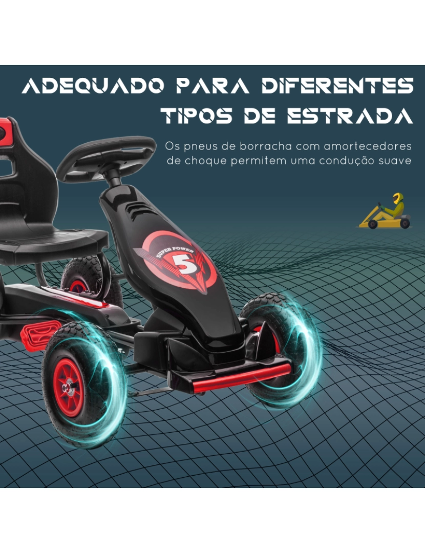 imagem grande de Kart a Pedal 121x58x61cm cor vermelho 370-256V00RD6