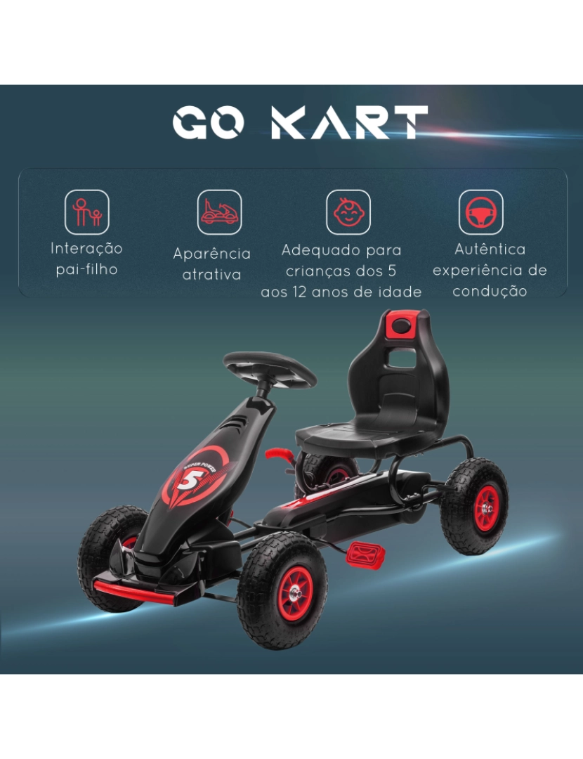imagem grande de Kart a Pedal 121x58x61cm cor vermelho 370-256V00RD8
